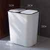 Wgch Trash Can, Plastic Trash Can with Lid Rectangle Push-Button