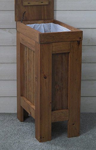 Wood Wooden Trash Bin Kitchen Garbage Can 13 Gallon