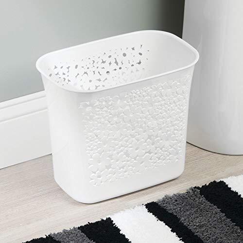 mDesign Decorative Oval Trash Can Wastebasket, Garbage Container Bin