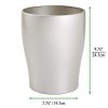 mDesign Modern Round Metal Small Trash Can Wastebasket