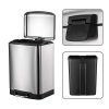 12L 3.2 Gallon Rectangular Step Kitchen Trash Can Pedal Dust
