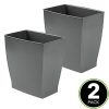 mDesign Rectangular Trash Can Wastebasket, Small Garbage Container