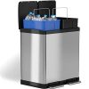 iTouchless SoftStep Dual Compartment Trash Can Recycler 16 Gallon