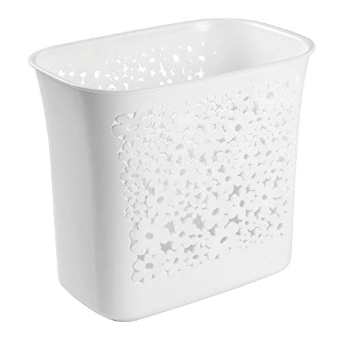 mDesign Decorative Oval Trash Can Wastebasket, Garbage Container Bin