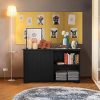 Yaheetech Buffet Sideboard with Sliding Door and Adjustable Shelf Stackable