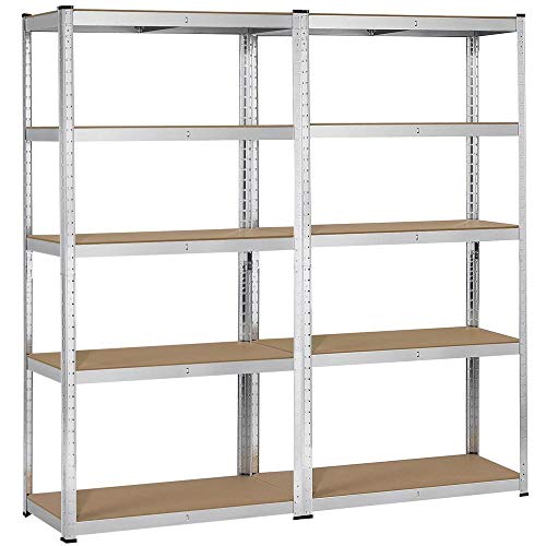 Yaheetech 2 Packs Heavy Duty 5-Shelf Commercial Garage Shelving Unit