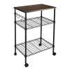 alvorog 3-Tier Rolling Kitchen Cart, Microwave Storage Rack Utility