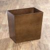 mDesign Rectangular Narrow Wood Trash Can Wastebasket