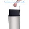 10 Gallon Silent-Close Stainless Steel Trash Can with Step Pedal – Sleek, Space-Saving Waste Bin for Kitchen or Office