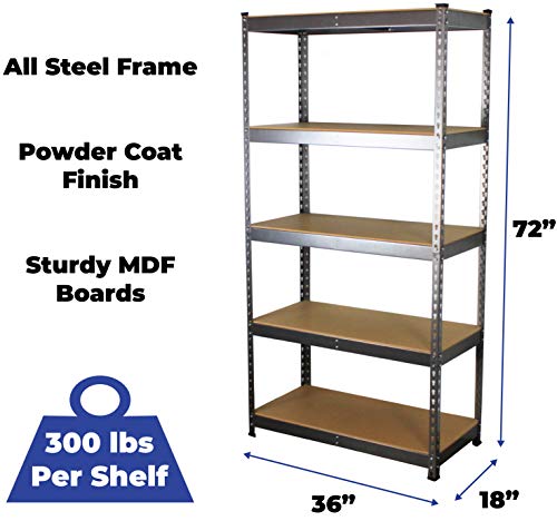 MonsterRax  Modular Garage Shelving - Hammertone Steel Storage Rack