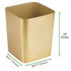 mDesign Square Shatter-Resistant Plastic Small Trash Can Wastebasket