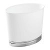 mDesign Oval Slim Decorative Plastic Small Trash Can Wastebasket