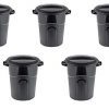 United Solutions Outdoor Trash Can, 20 Gallon, Black, Pack of 5