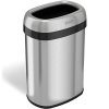 iTouchless 13 Gallon Oval Top Trash Can and Recycle Bin Large 12-Inch Opening