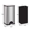 10 Gallon Silent-Close Stainless Steel Trash Can with Step Pedal – Sleek, Space-Saving Waste Bin for Kitchen or Office