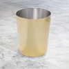 mDesign Round Metal Small Trash Can Wastebasket, Garbage Container Bin