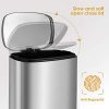 HEMBOR Trash Can, Stainless Steel Rectangular Garbage Bin