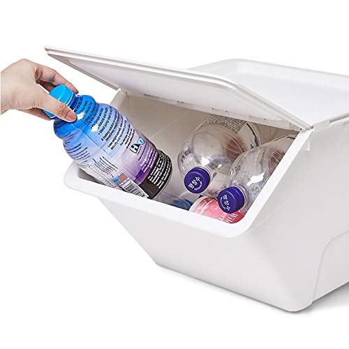 Nature Living Modern Daily Stackable Organizer Stores Recycling Bin Container
