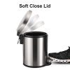YCTEC Round Mini Trash Can with Lid Soft Close, Bathroom Trash Can