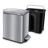 YCTEC Rectangular Small Trash Can with Lid Soft Close and Removable Inner