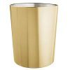 mDesign Round Metal Small Trash Can Wastebasket, Garbage Container Bin