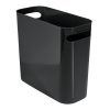 iDesign Una Rectangular Trash Handles, Waste Basket Garbage Can for Bathroom