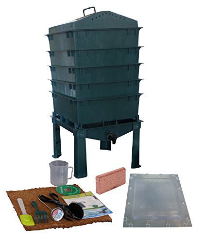 VermiHut 5-Tray Worm Compost Bin iTower-Green