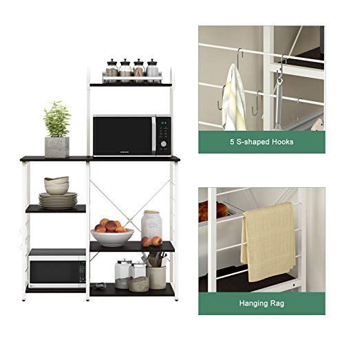 WLIVE Kitchen Baker's Rack, 4-Tier Utility Storage Shelf, Microwave Oven Stand