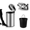 Mini Trash Can with Lid Soft Close, Magdisc Round Bathroom Trash Can