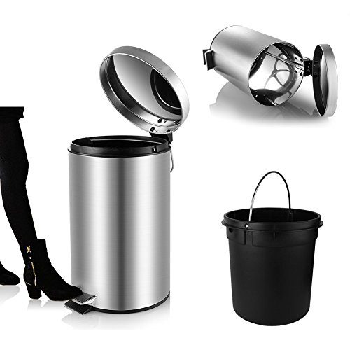 Mini Trash Can with Lid Soft Close, Magdisc Round Bathroom Trash Can
