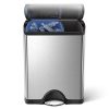 simplehuman 46 Liter / 12.2 Gallon Stainless Steel Rectangular Kitchen