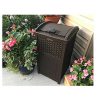 30 Gallon Trash Can, Outdoor Resin Wicker Tall Waste Basket with Lid