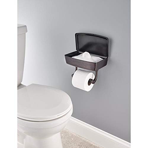Delta Toilet Paper Holder with Privacy Storage in SpotShield Venetian Bronze - Elegant Bathroom Solution with Convenient Storage