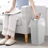 Saedy Swing Lid Trash Can, Greyish Plastic