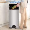 10 Gallon Trash Can with Lid for Office Kitchen Stainless Steel Metal Trash Can