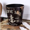 KiaoTime Waste Bin - Vintage Rustic Decorative Anchor Design