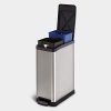 Home Zone Stainless Steel Kitchen Trash Can with Dual Compartment Recycle Bin