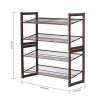 Rackaphile 4-Tier Stackable Metal Shoe Rack Mesh Utility Shoe Storage