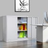 HOMCOM 36" Counter Height Metal Locking Storage Cabinet