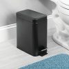 mDesign 5 Liter Rectangular Small Steel Step Trash Can Wastebasket