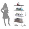 SINGAYE 4 Tier Adjustable Wire Shelving Metal Storage Rack