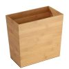iDesign Formbu Wood Wastebasket, Small Square Trash Can for Bathroom