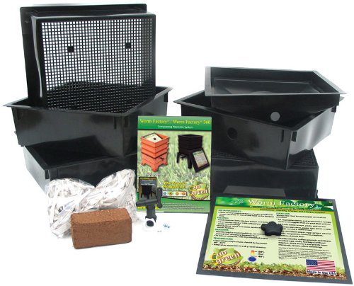 Worm Factory 4-Tray Worm Composter, Black