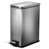 Home Zone Living 30 Liter / 8 Gallon Stainless Steel Trash Can