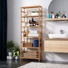 Homfa Bamboo Shelf 6 Tier, 63.4 Inches Height Free Standing Bookshelf