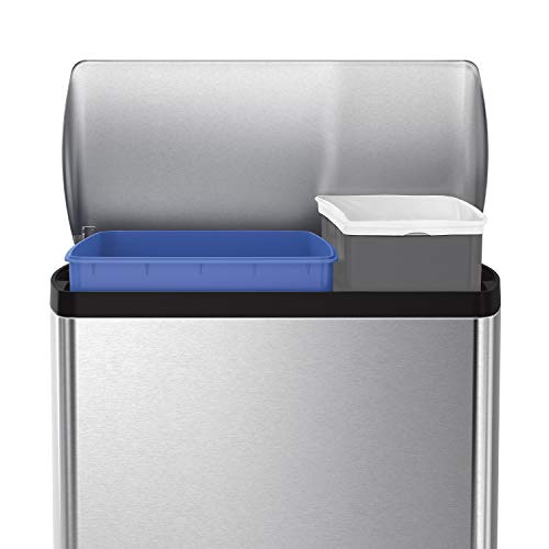 simplehuman 46 Liter / 12.2 Gallon Stainless Steel Rectangular Kitchen