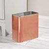 mDesign Rectangular Metal Small Trash Can Wastebasket, Garbage Container Bin