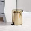 mDesign 5 Liter Round Small Metal Step Trash Can Wastebasket