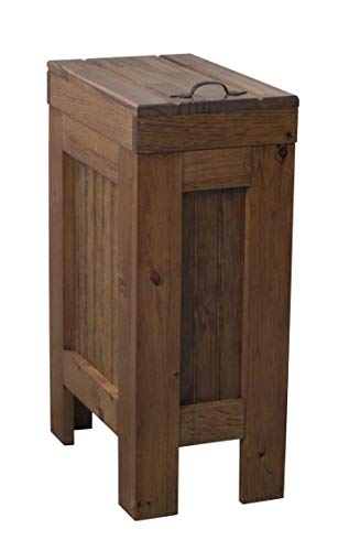 Wood Wooden Trash Bin Kitchen Garbage Can 13 Gallon