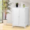 Tangkula Bathroom Floor Cabinet, Wooden Floor Storage Cabinet